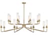 Savoy House Baker 16-Light Warm Brass Glass Cylinder Tiered Chandelier