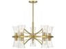 Savoy House Bennington 10-Light Warm Brass Glass Chandelier