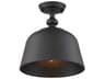 Savoy House Berg 1-Light Matte Black Bell Semi Flush Mount