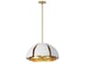Savoy House Brewster 5-Light Cavalier Gold Royal White Dome Pendant