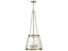 Savoy House Crawford 4-Light Warm Brass Nickel Glass Pendant