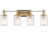 Savoy House Concord 4-Light Matte Black Warm Brass Vanity Light