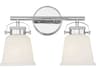 Savoy House Kaden 2-Light Polished Chrome Glass Vanity Light
