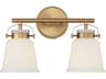 Savoy House Kaden 2-Light Warm Brass Glass Vanity Light