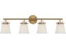 Savoy House Kaden 4-Light Warm Brass Glass Vanity Light