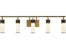 Savoy House Abel 5-Light Matte Black Warm Brass Glass LED Vanity Light