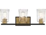 Savoy House Sidney 3-Light Matte Black Warm Brass Glass Vanity Light