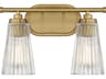 Savoy House Chantilly 2-Light Warm Brass Glass Vanity Light