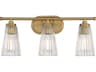 Savoy House Chantilly 3-Light Warm Brass Glass Vanity Light