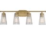 Savoy House Chantilly 4-Light Warm Brass Glass Vanity Light