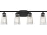 Savoy House Chantilly 4-Light Matte Black Glass Vanity Light
