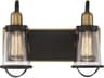 Savoy House Lansing 2-Light English Bronze Warm Brass Glass Vanity Light
