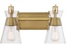 Savoy House Lakewood 2-Light Warm Brass Glass Vanity Light