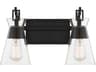 Savoy House Lakewood 2-Light Matte Black Glass Vanity Light
