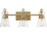 Savoy House Lakewood 3-Light Warm Brass Glass Vanity Light