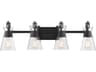Savoy House Lakewood 4-Light Matte Black Glass Vanity Light
