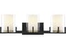 Savoy House Eaton 3-Light Matte Black Warm Brass Glass Vanity Light
