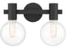 Savoy House Wright 2-Light Matte Black Glass Vanity Light