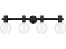 Savoy House Wright 4-Light Matte Black Glass Vanity Light
