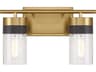Savoy House Brickell 2-Light Warm Brass Glass Vanity Light