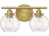 Savoy House Carson 2-Light Warm Brass Glass Vanity Light