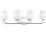 Savoy House Capra 4-Light Polished Nickel Glass Vanity Light