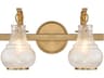 Savoy House Adams 2-Light Warm Brass Glass Vanity Light