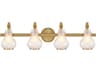 Savoy House Adams 4-Light Warm Brass Glass Vanity Light