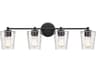 Savoy House Ballas 4-Light Matte Black Glass Vanity Light