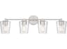 Savoy House Ballas 4-Light Satin Nickel Glass Vanity Light
