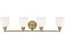 Savoy House Melrose 4-Light Warm Brass Glass Vanity Light