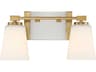 Savoy House Darby 2-Light Warm Brass Glass Vanity Light