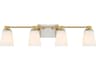 Savoy House Darby 4-Light Warm Brass Glass Vanity Light
