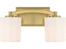 Savoy House Whitney 2-Light Warm Brass Glass Vanity Light