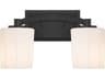 Savoy House Whitney 2-Light Matte Black Glass Vanity Light