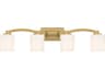 Savoy House Whitney 4-Light Warm Brass Glass Vanity Light