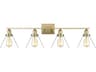 Savoy House Drake 4-Light Warm Brass Glass Vanity Light