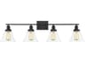 Savoy House Drake 4-Light Black Glass Vanity Light