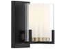 Savoy House Eaton 1-Light Matte Black Warm Brass Glass Wall Sconce