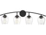 Savoy House Meridian 4-Light Matte Black Glass Vanity Light