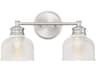 Savoy House Meridian 2-Light Brushed Nickel Glass Vanity Light