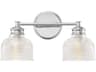 Savoy House Meridian 2-Light Chrome Glass Vanity Light