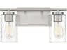 Savoy House Meridian 2-Light Brushed Nickel Glass Vanity Light