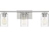 Savoy House Meridian 3-Light Brushed Nickel Glass Vanity Light