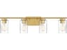 Savoy House Meridian 4-Light Natural Brass Glass Vanity Light