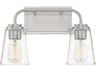Savoy House Meridian 2-Light Brushed Nickel Glass Vanity Light