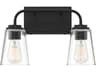 Savoy House Meridian 2-Light Matte Black Glass Vanity Light