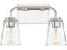 Savoy House Meridian 2-Light Polished Nickel Glass Vanity Light