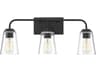 Savoy House Meridian 3-Light Matte Black Glass Vanity Light