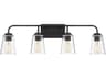 Savoy House Meridian 4-Light Matte Black Glass Vanity Light